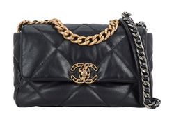 Small 19 Flap Bag, Lambskin, Black, 30662547 (2020), AC/B/E, 3*